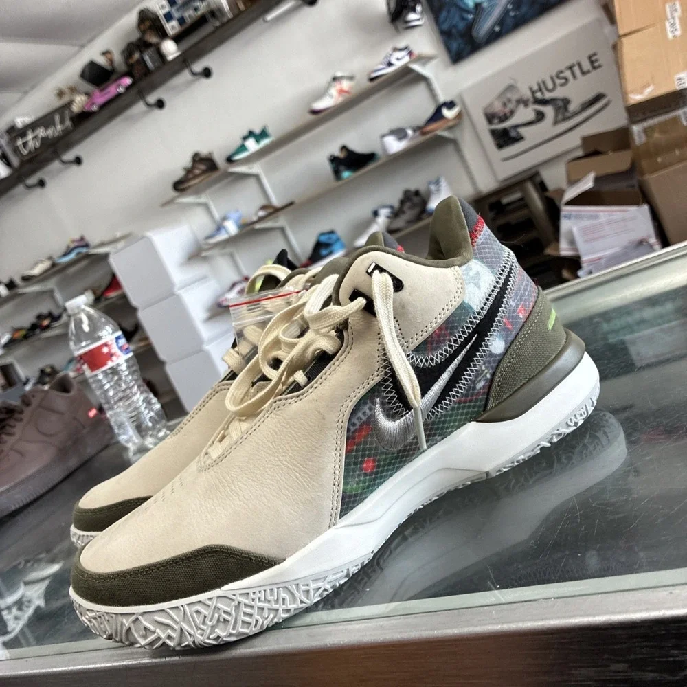 FaZe Clan × Nike LeBron NXXT Gen AMPD Light Cream Olive SZ 8 HF0715-200 No Box